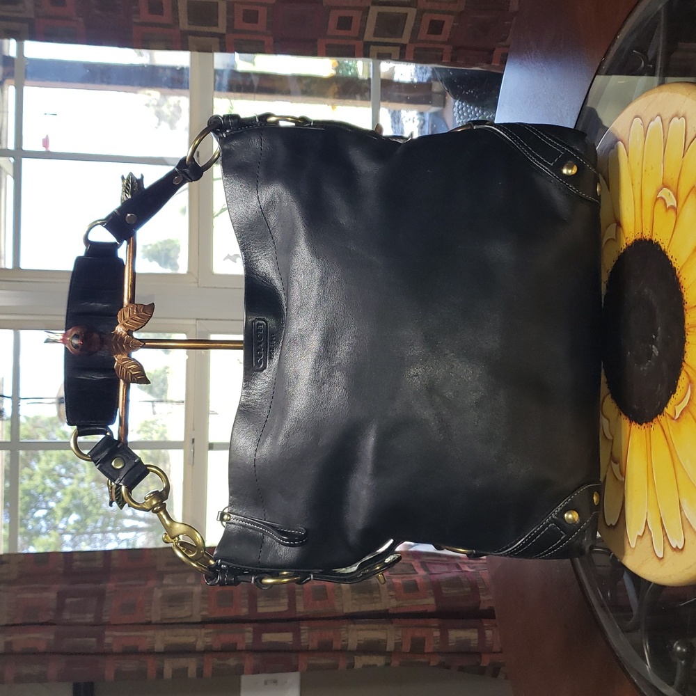 💘🖤💘 BLACK COACH CARLY LIMITED EDITION LEATHER SHOULDER VINTAGE HOBO BAG 10616 - Picture 2 of 12